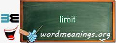 WordMeaning blackboard for limit